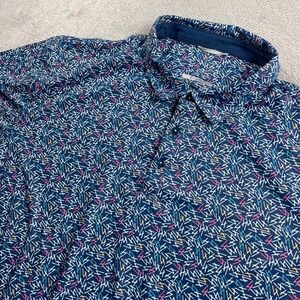 Swannies Mens Golf Polo Shirt XL Blue Lightning Bolt Print Prime Data Centers